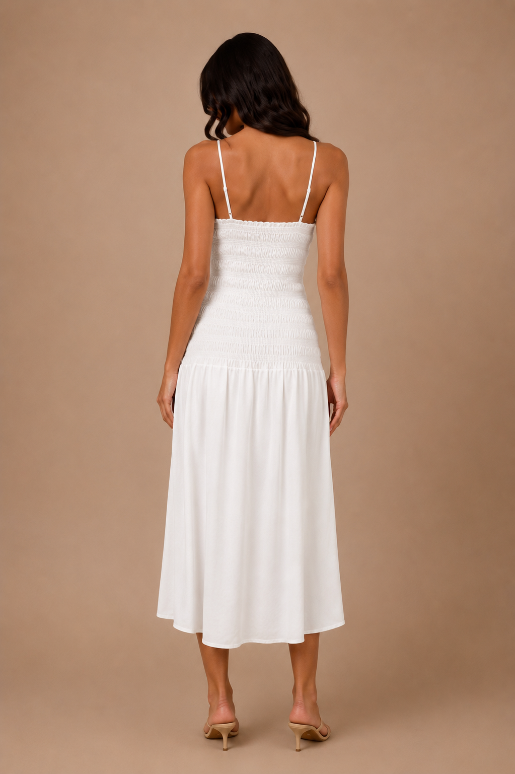 Selene White Midi Dress